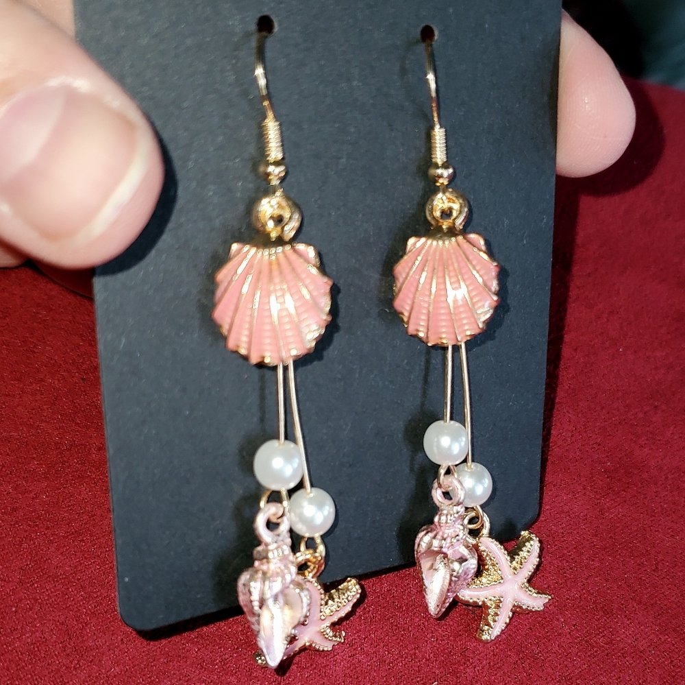 Shell Starfish Summer Earrings